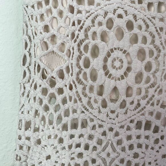 TopShop Cream Crochet Sheer Euro Summer Flare Leg Open Knit Flare Pants Sz US 4 - Picture 5 of 10